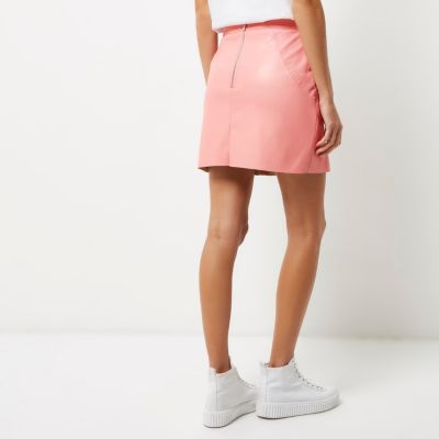 Pink snake panel mini skirt